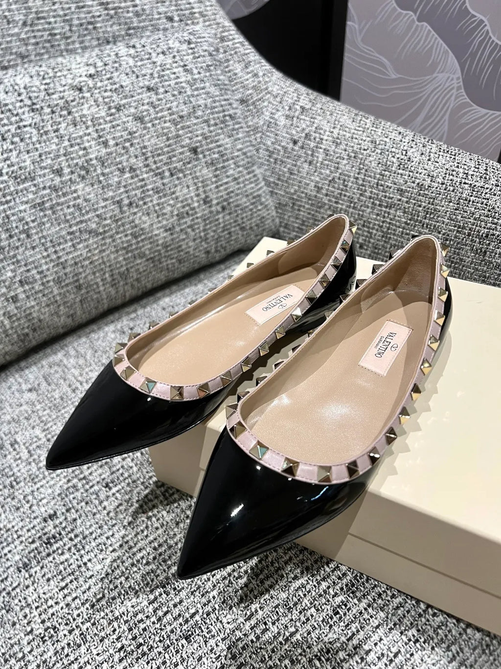 Valentino Women's Classic Studded Pointed-Toe Flats