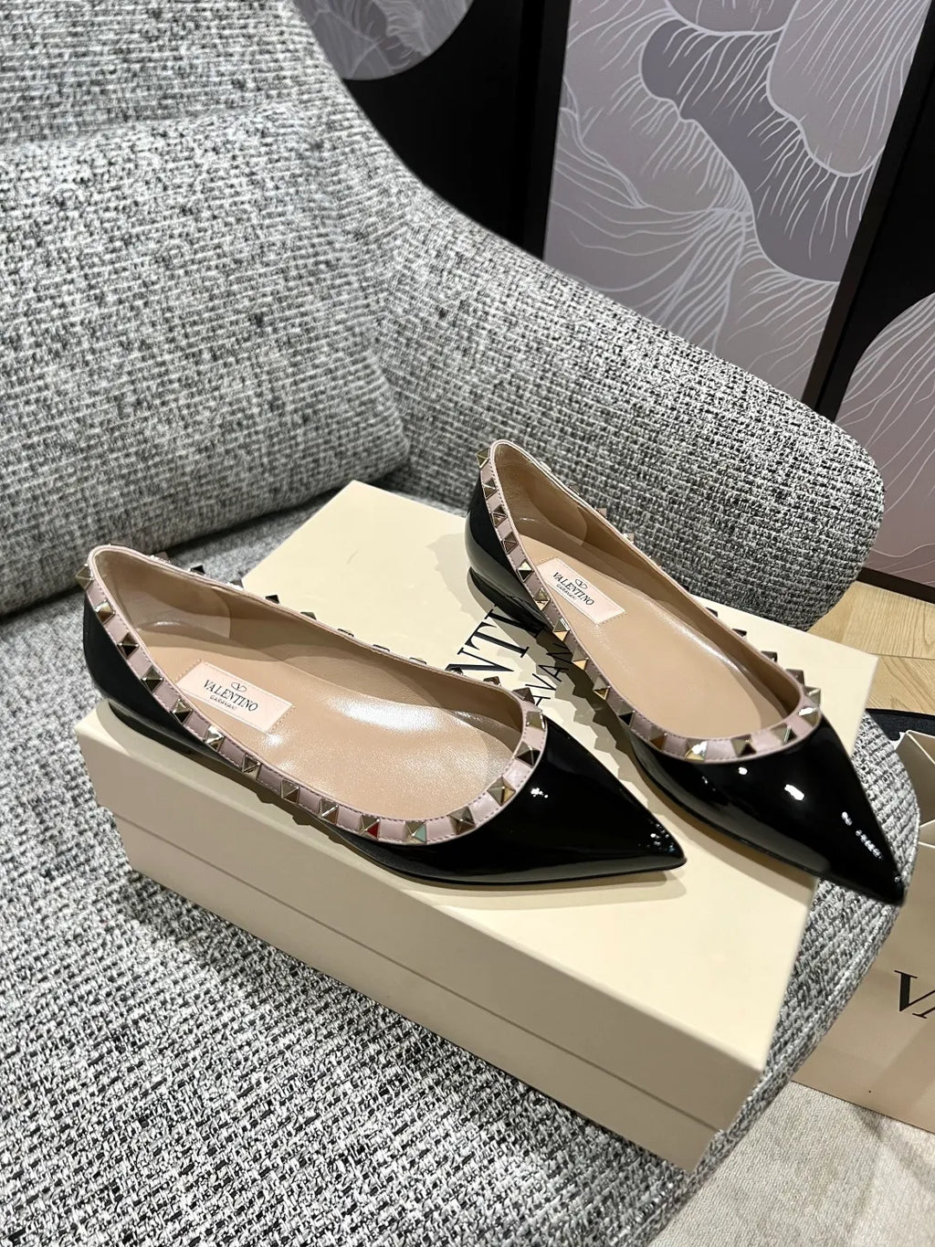 Valentino Women's Classic Studded Pointed-Toe Flats