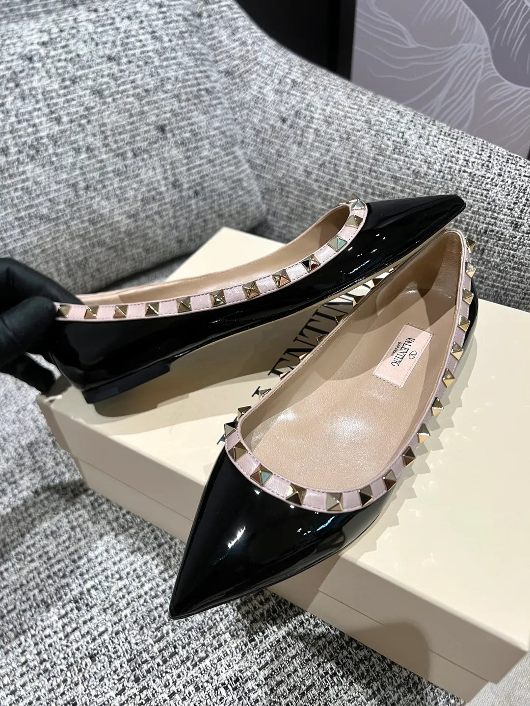 Valentino Women's Classic Studded Pointed-Toe Flats