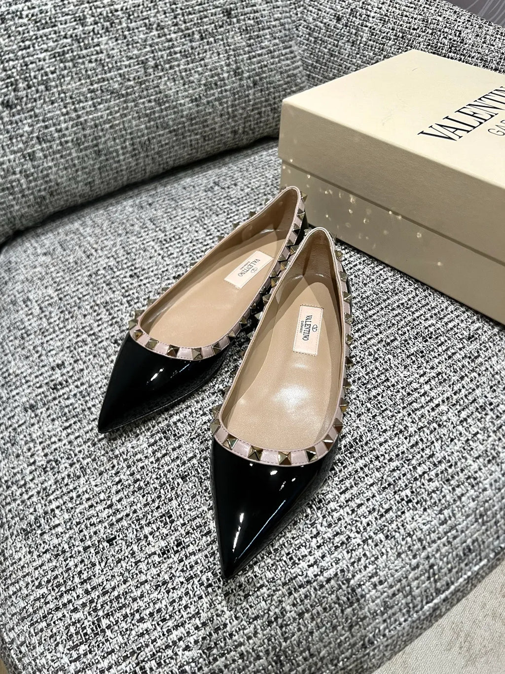 Valentino Women's Classic Studded Pointed-Toe Flats