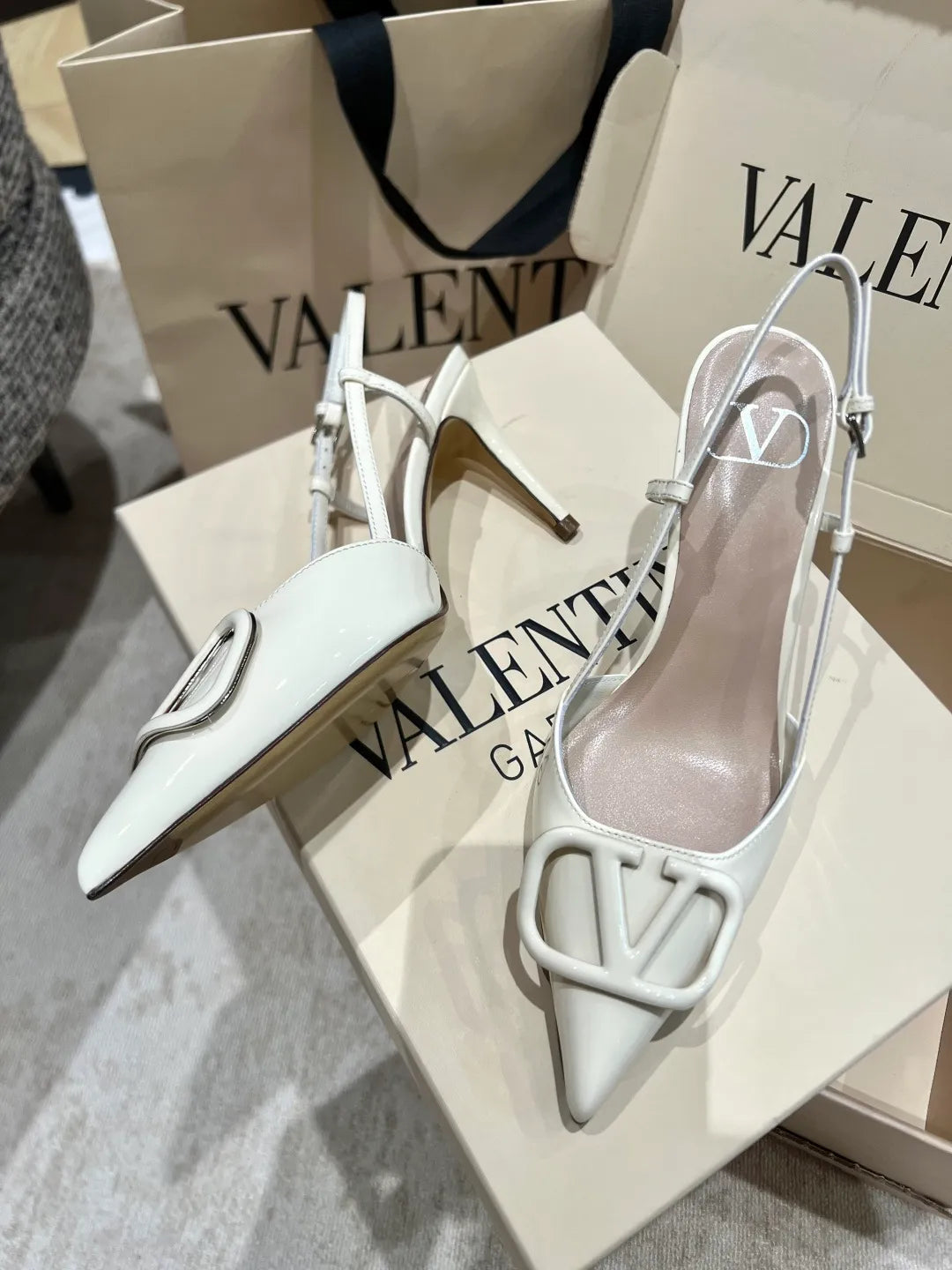 Valentino Women's Classic V-Logo Slingback Heels 3.3in