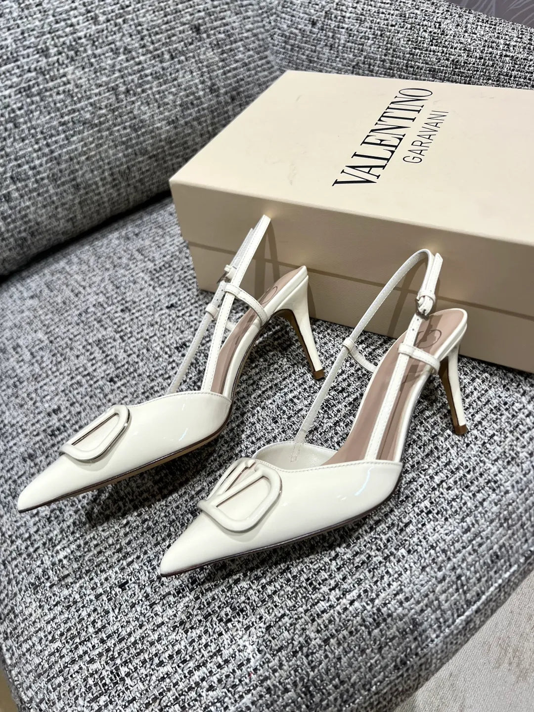 Valentino Women's Classic V-Logo Slingback Heels 3.3in