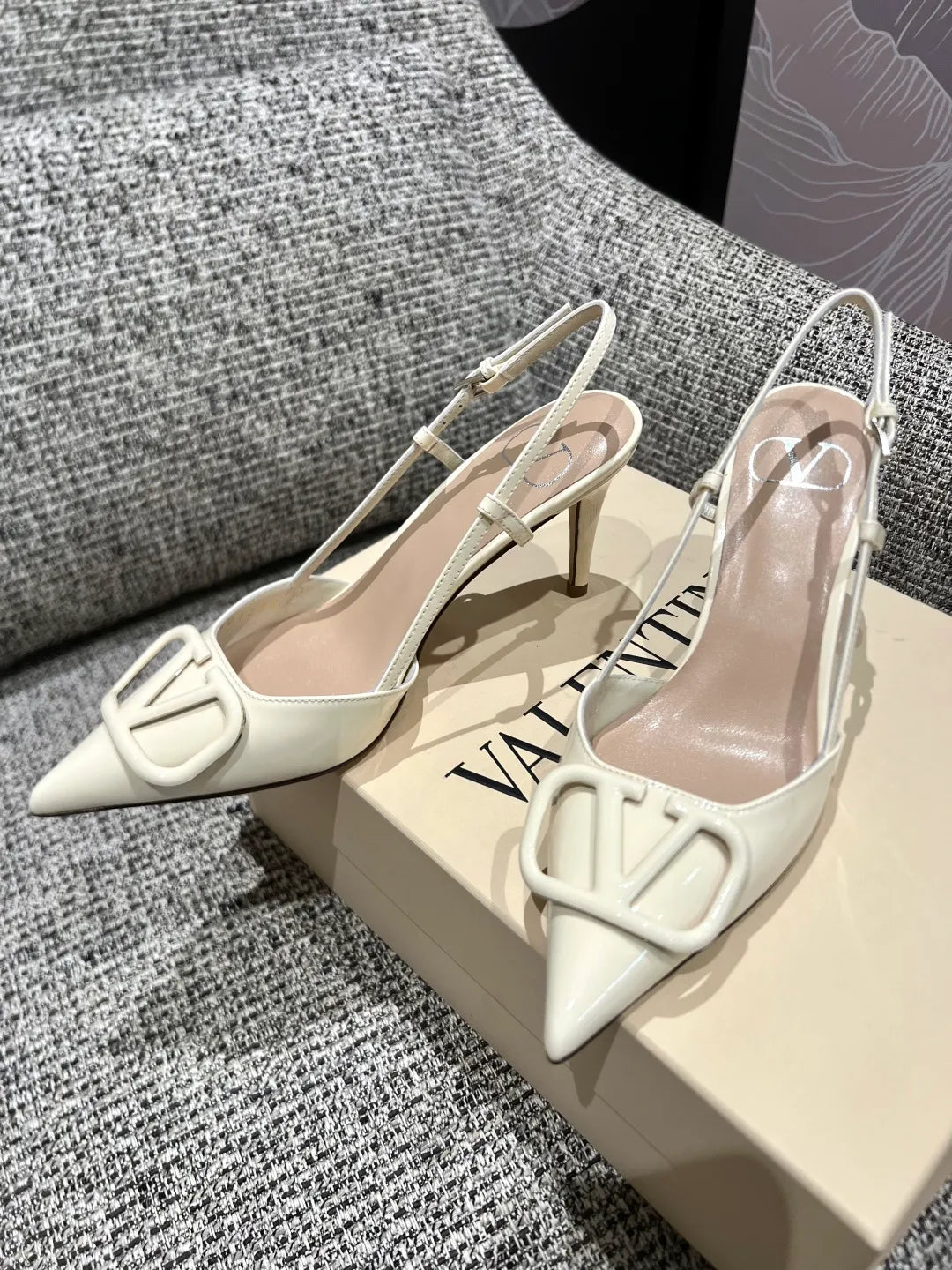 Valentino Women's Classic V-Logo Slingback Heels 3.3in