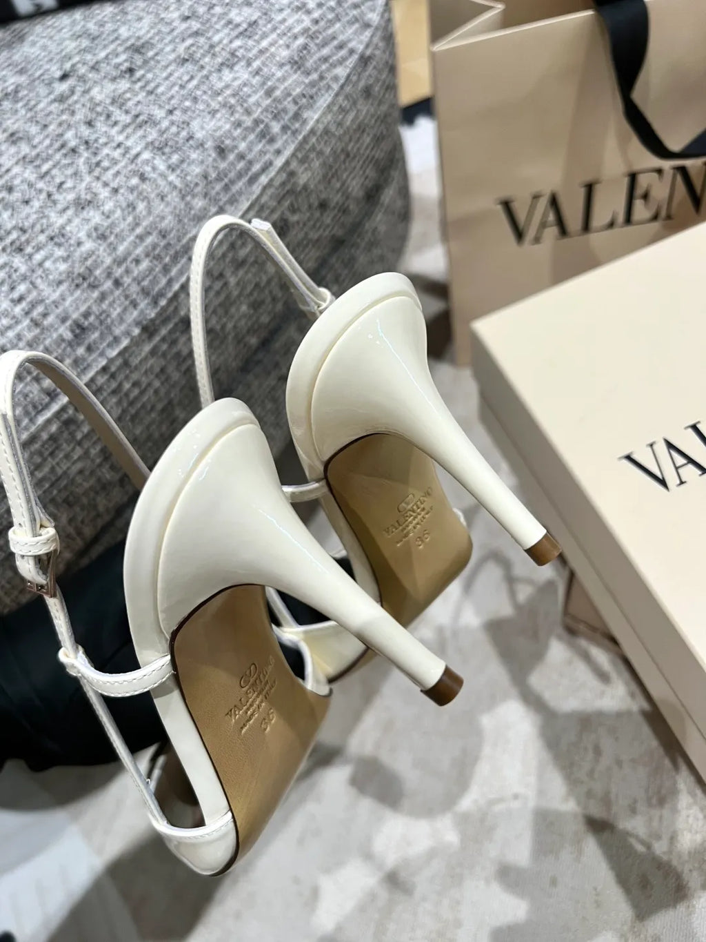 Valentino Women's Classic V-Logo Slingback Heels 3.3in