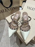 Valentino Women's Patent Leather Studded Cross-Strap Heels 2in