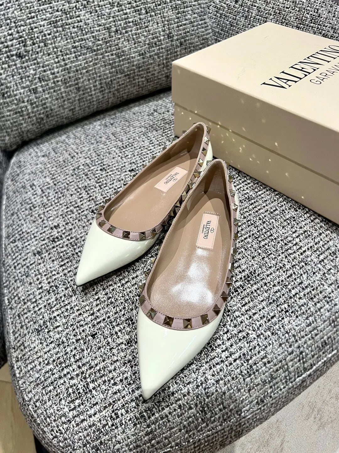 Valentino Women's Patent Leather Studded Flats