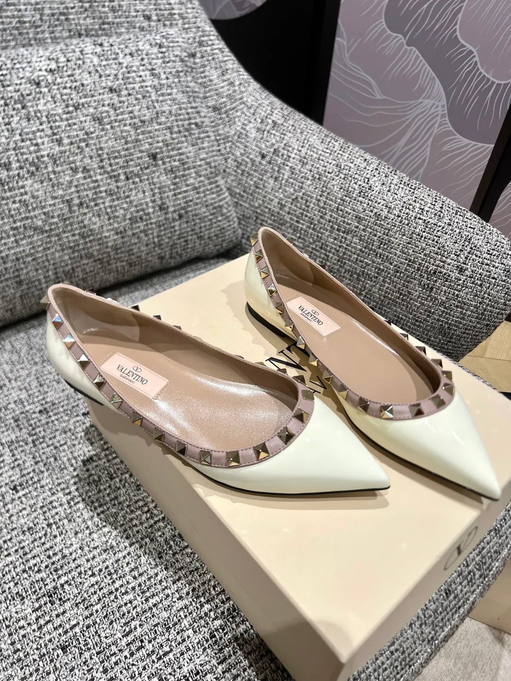 Valentino Women's Patent Leather Studded Flats