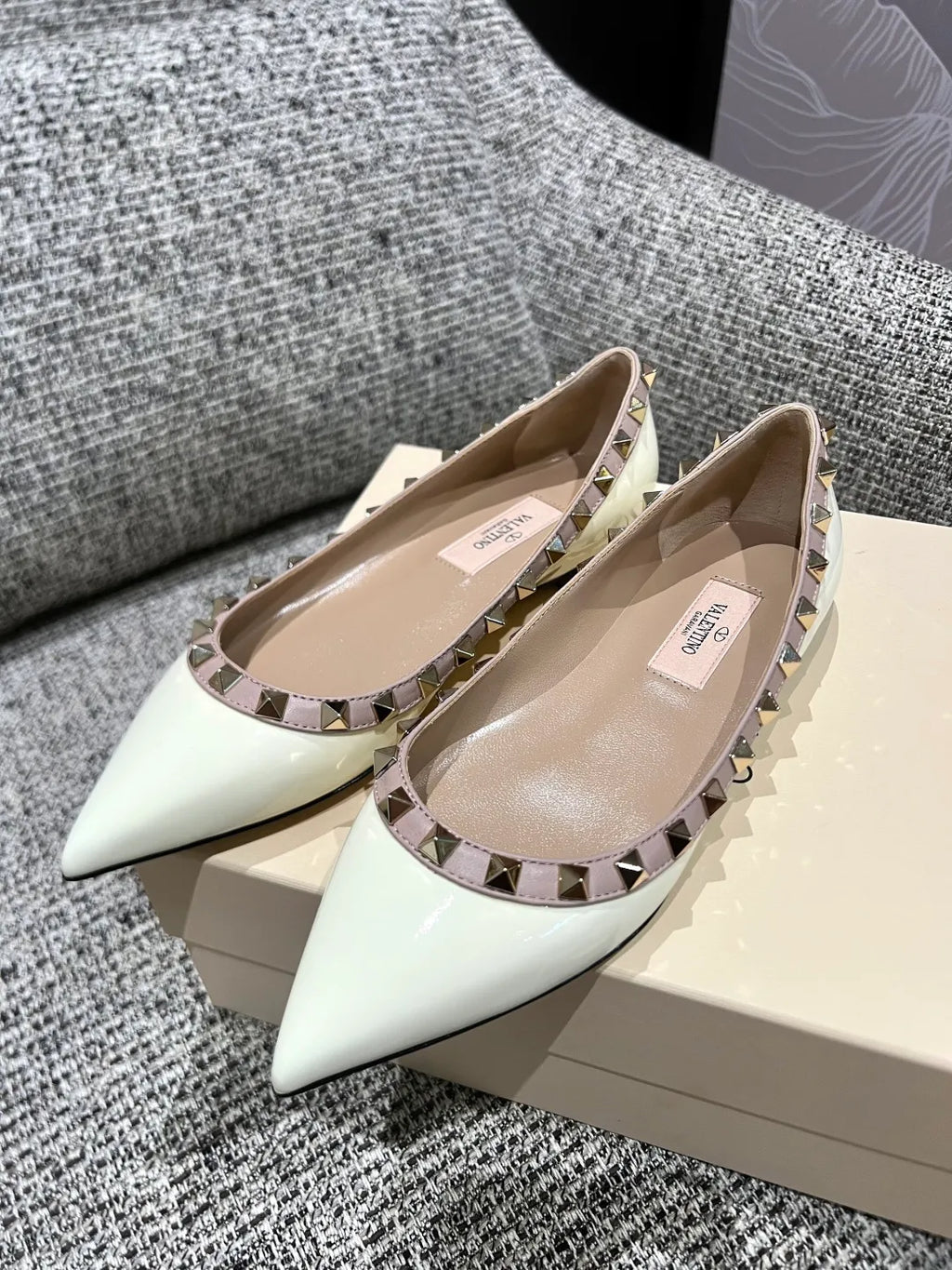 Valentino Women's Patent Leather Studded Flats