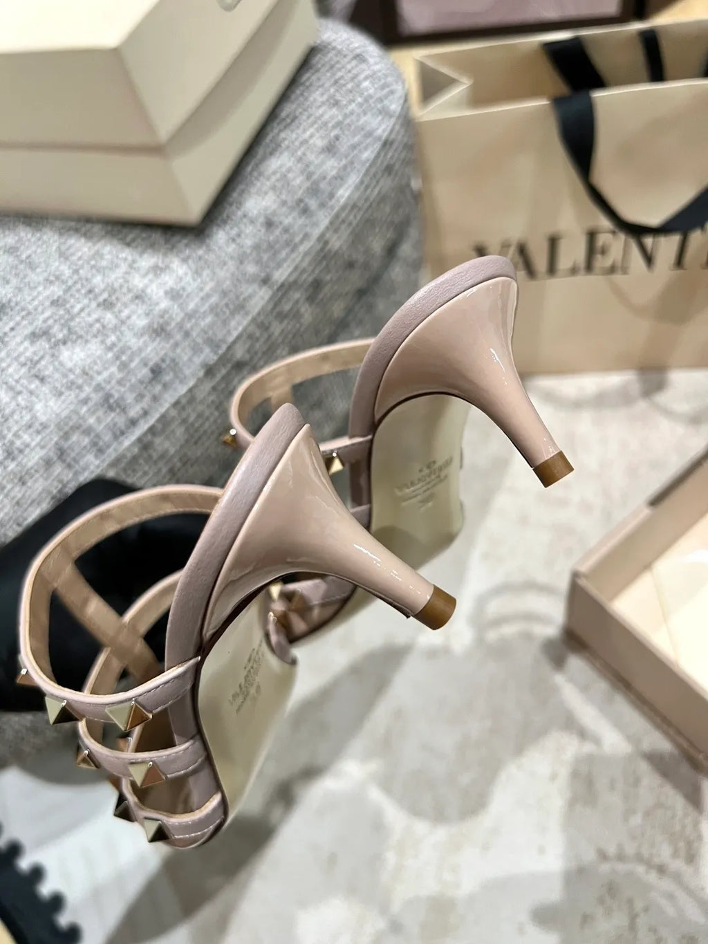 Valentino Women's Patent Leather Studded Mules 2in