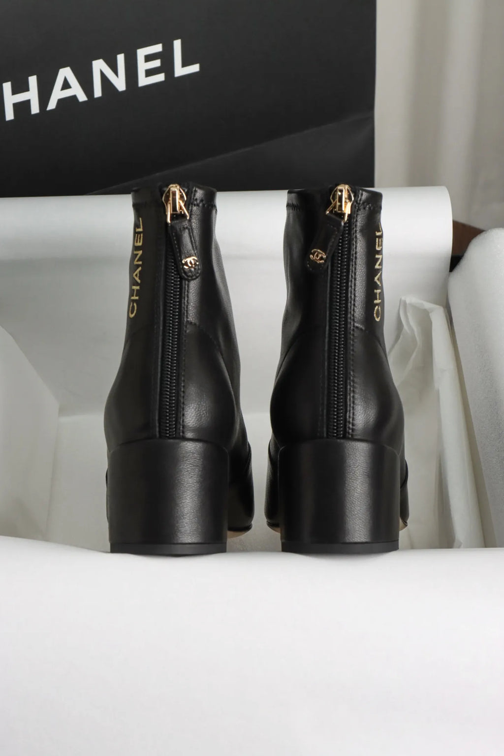 Women's Black Sheepskin Stretch Boots 252257