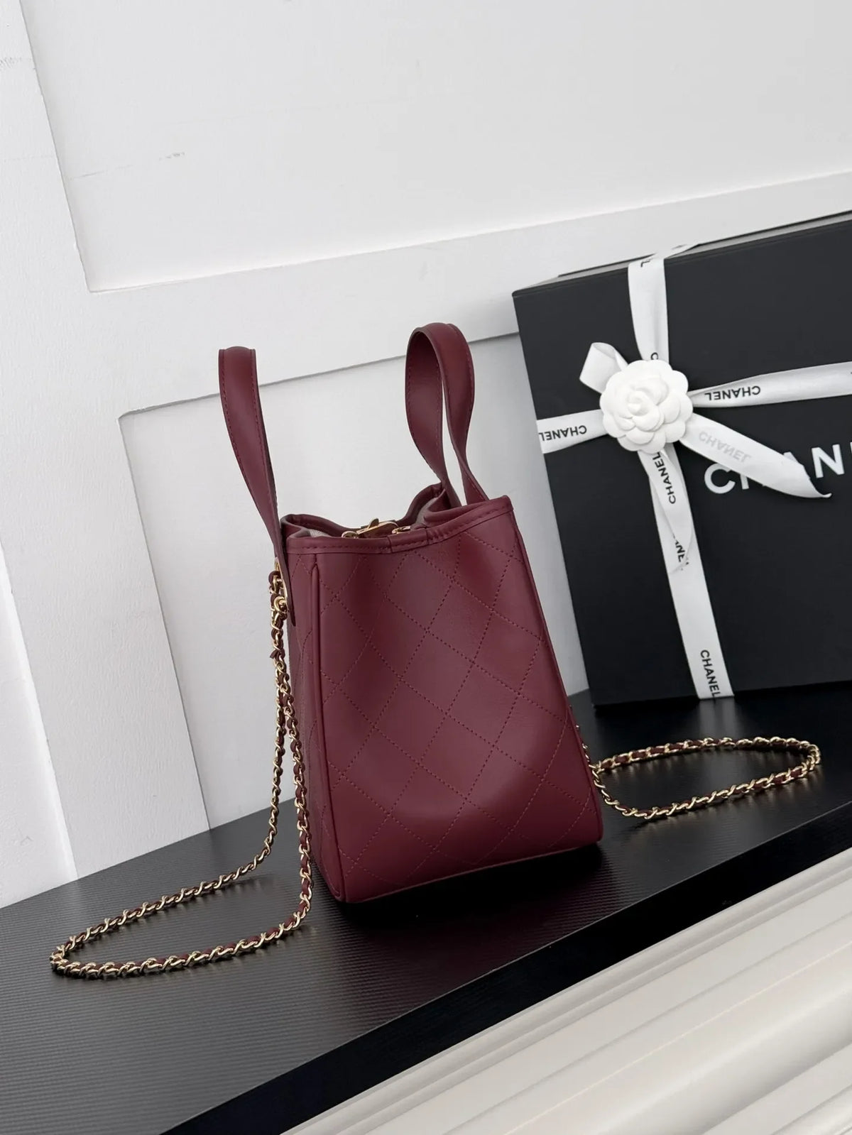 Women's Calfskin Leather Shopping Tote Bag AS6199 26B