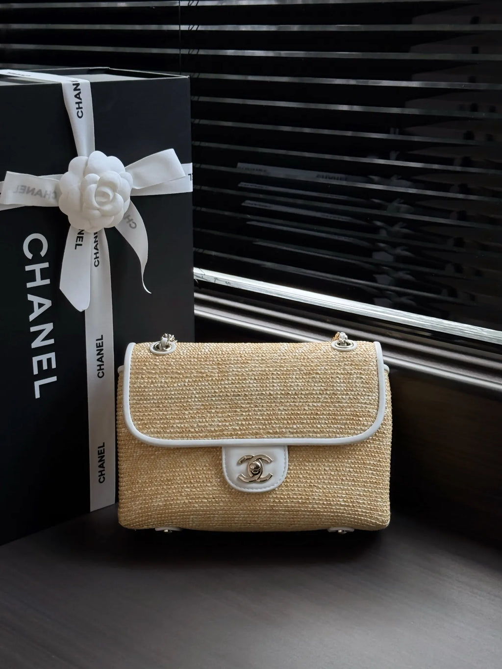 Women's Chanel 26C Resort Straw 9.1 in Bag AS6017 301847