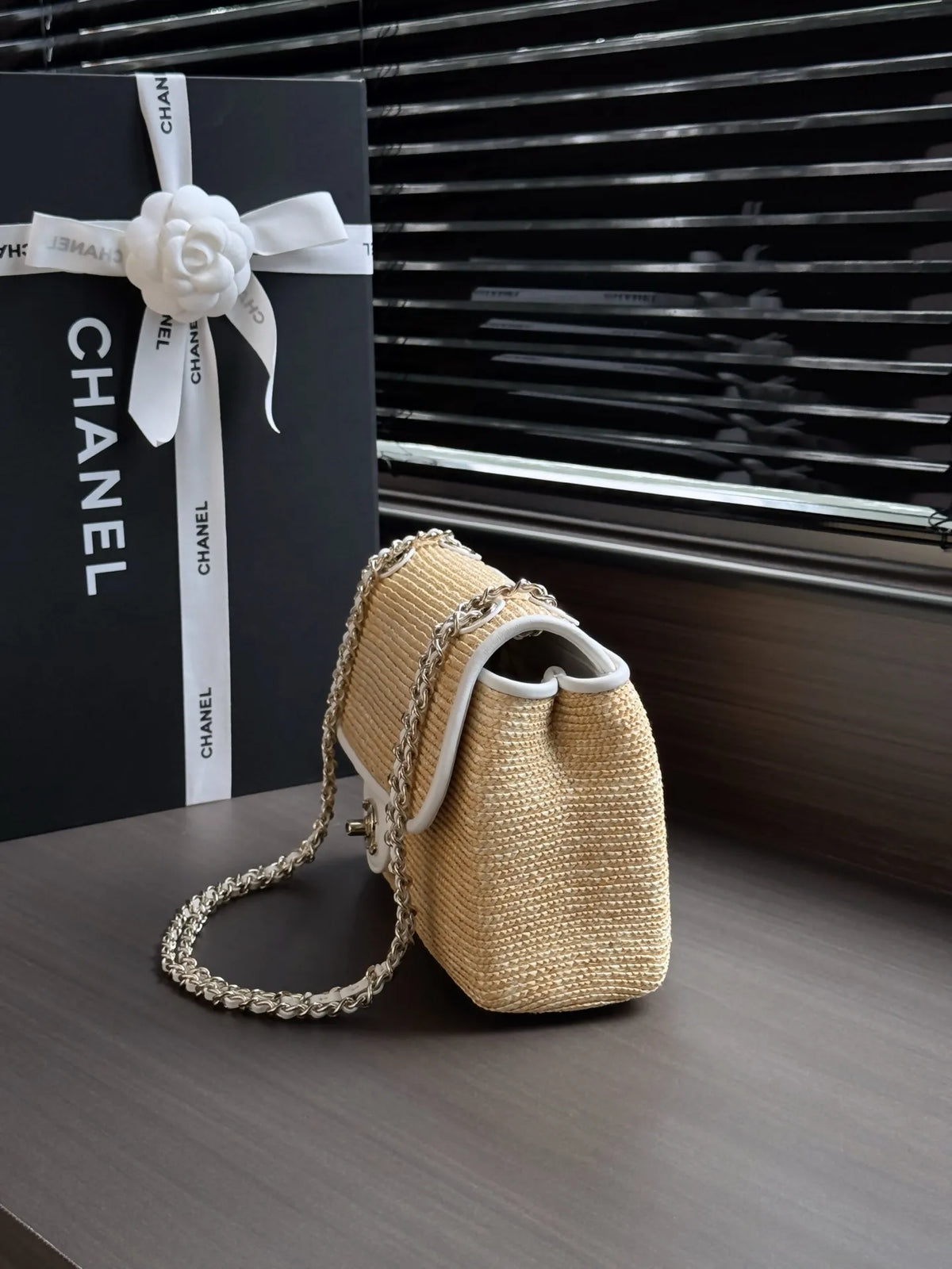 Women's Chanel 26C Resort Straw 9.1 in Bag AS6017 301847