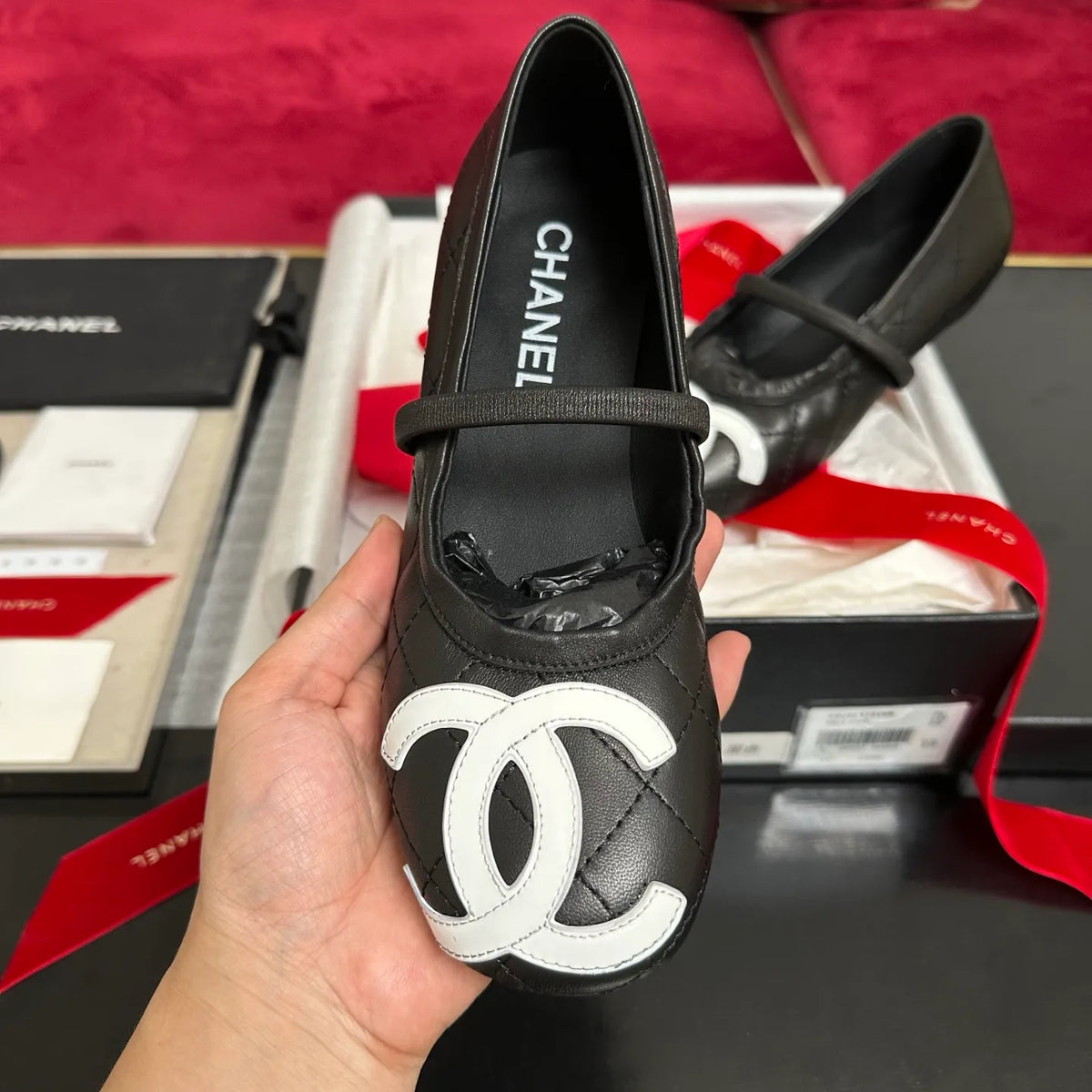 Women's Leather Shoes Black White Logo 349385