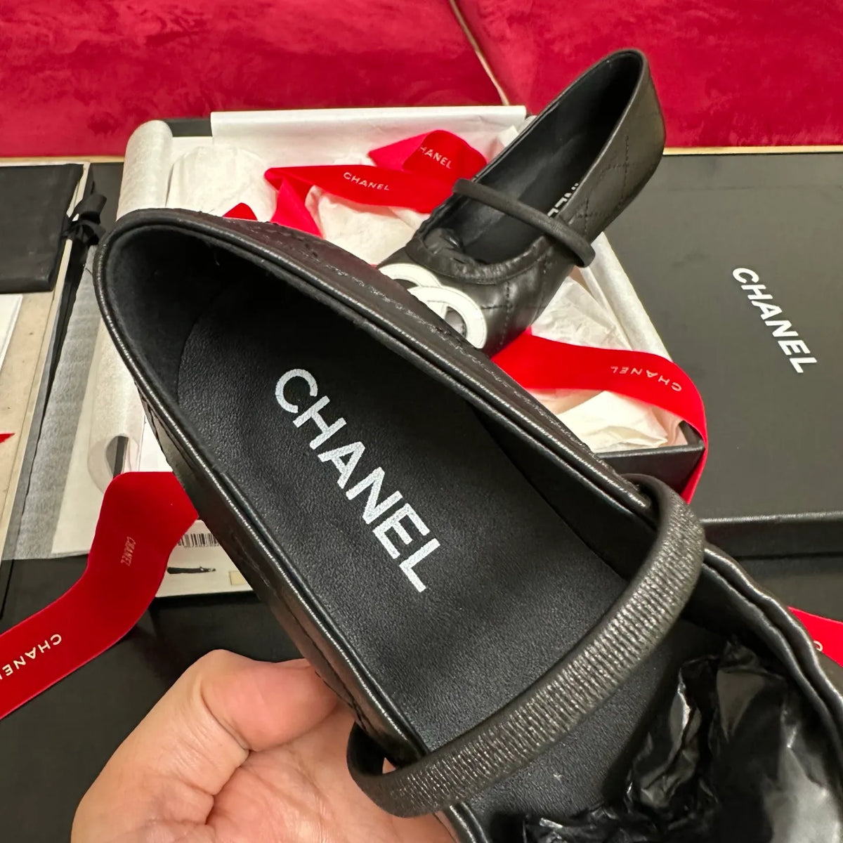 Women's Leather Shoes Black White Logo 349385