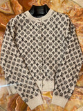 Women's LU26 Jacquard Mohair Knit Cardigan
