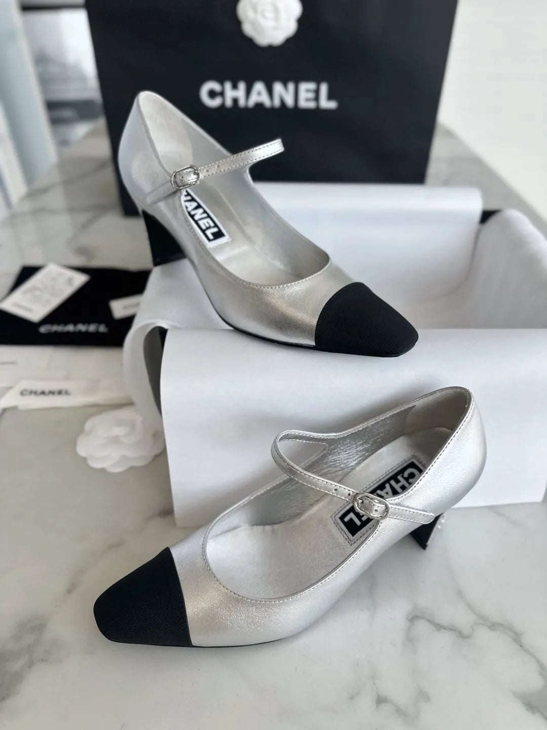 Women's Mary Jane Retro Silver High Heels 543476