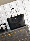 Women's OHANEL 26S Cerf Crocodile-Emboss 18.5 in Tote Bag 303550