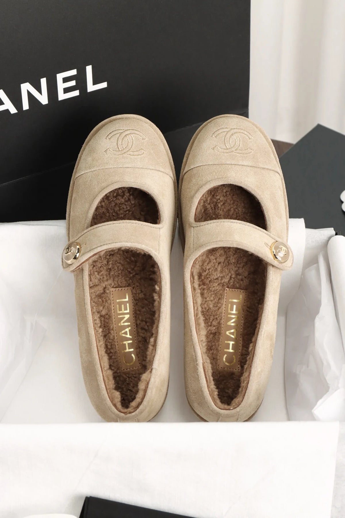 Women's Teddy Mary Jane Plush Flats 951440