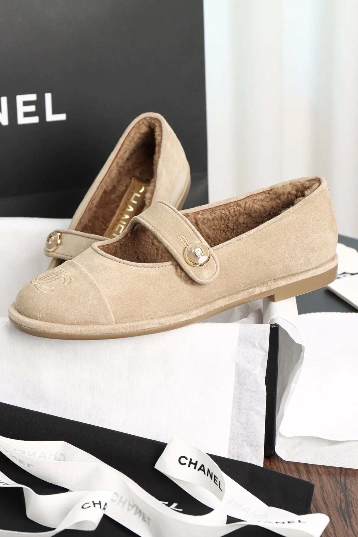 Women's Teddy Mary Jane Plush Flats 951440