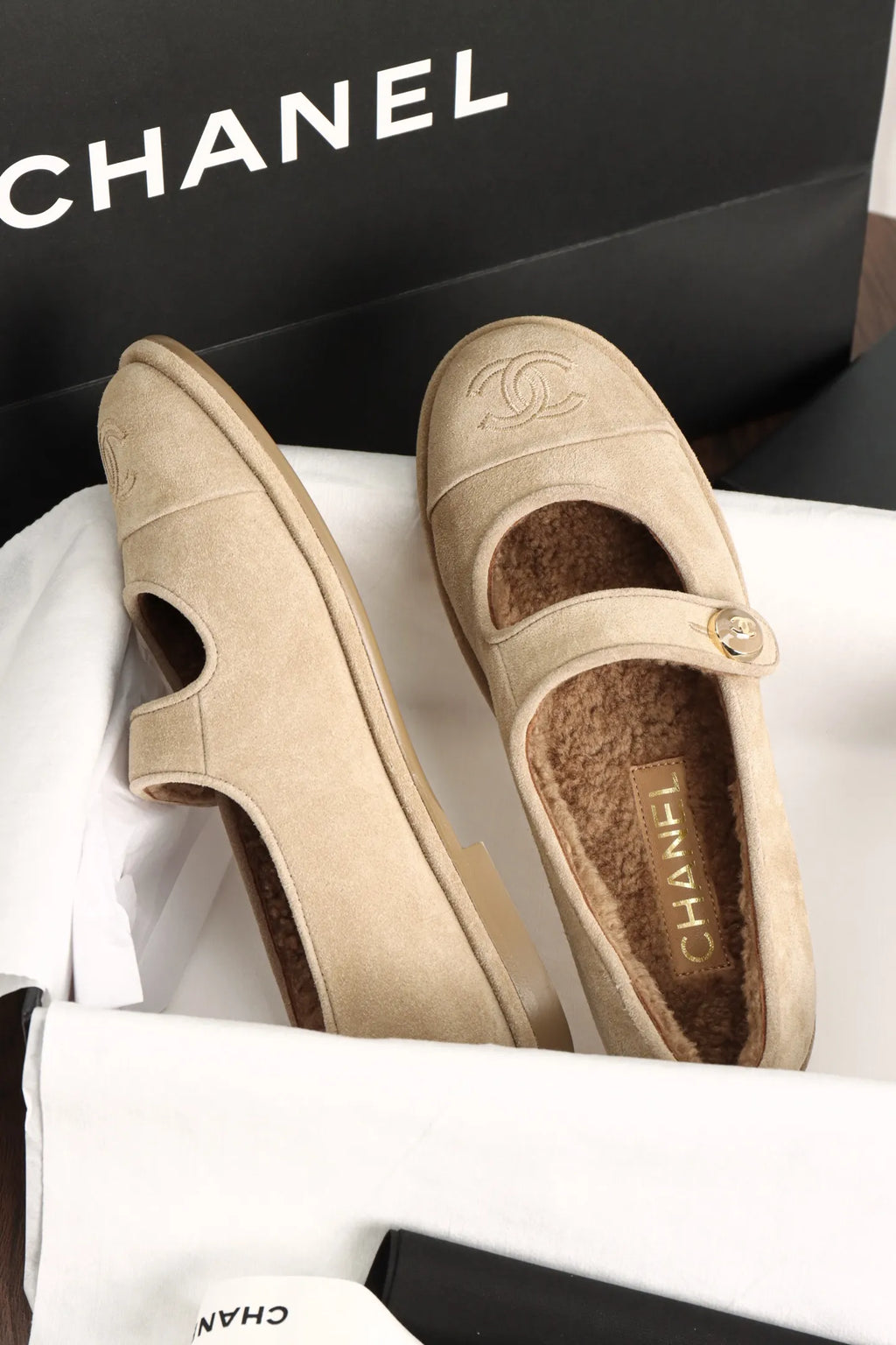 Women's Teddy Mary Jane Plush Flats 951440
