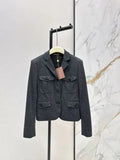 YSL Women's Lapel Four-Pocket Cropped Jacket 993500340
