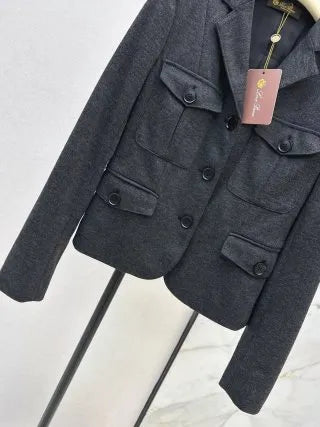 YSL Women's Lapel Four-Pocket Cropped Jacket 993500340
