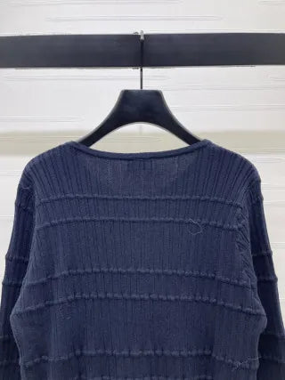 YSL Women's Ribbed Crewneck Knit Cardigan A706B350C