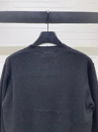 YSL Women's Ribbed V-Neck Knit Cardigan 57800270