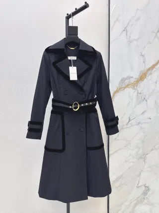 Zimmermann Women's Contrast Velvet Trim Long Trench Coat 09450440