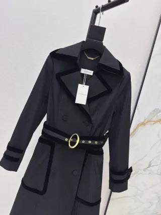 Zimmermann Women's Contrast Velvet Trim Long Trench Coat 09450440