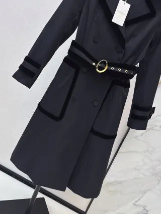 Zimmermann Women's Contrast Velvet Trim Long Trench Coat 09450440